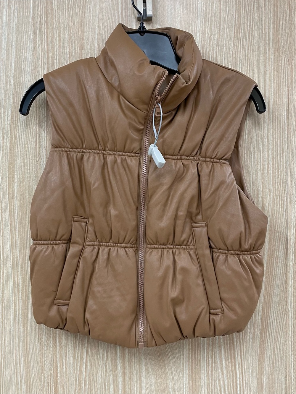 Love tree brown faux leather vest size small